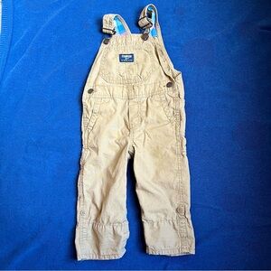 OshKosh B’Gosh | Lightweight Cotton Overalls, grow-with-me | Tan | size 18-24 M